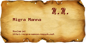 Migra Manna névjegykártya